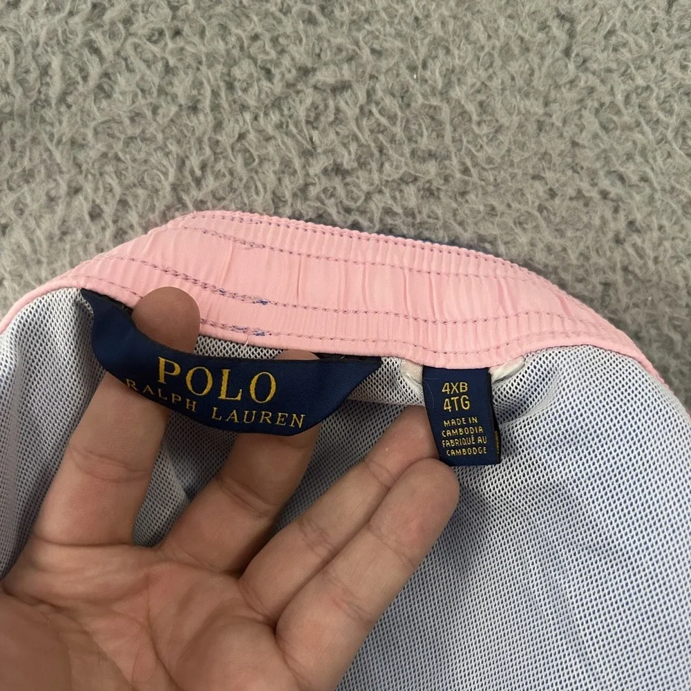 Polo‎ Ralph Lauren Shorts Mens 4XB Big Blue Swim Trunks Board Surf Pony Lined